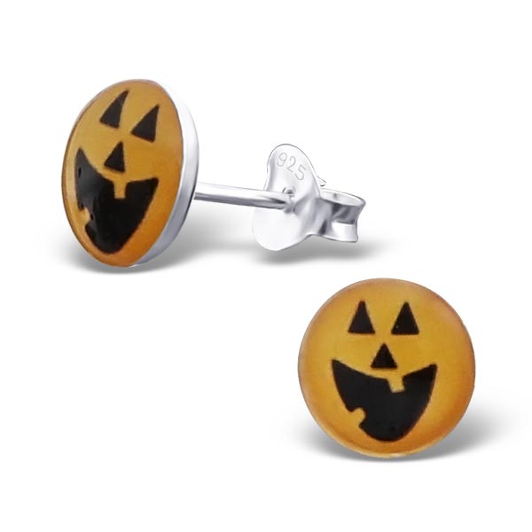 Solid 925 Sterling Silver Colorful Pumpkin Earring