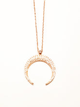 Moon Necklace Solid 925 Sterling Silver White Zircon