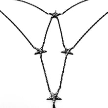 Four Star Clear or Black Zircon Adjustable Hand Chain Slave Bracelet 925 Sterling Silver