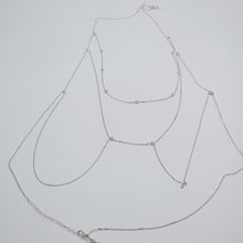 Clear Zirconia Double Strand Adjustable Necklace Body Chain Belly Chain Handcrafted 925 Sterling Silver