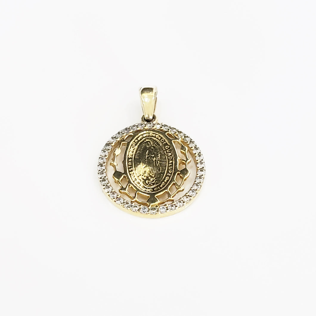 Religious Zircon Round Pendant | 925 Sterling Silver