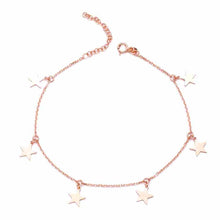 Rose Gold Dangle Coin or Star Minimal Anklet Body Chain 925 Sterling Silver