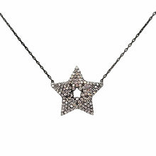 White Zirconia Star Necklace Solid 925 Sterling Silver