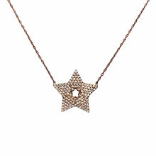 White Zirconia Star Necklace Solid 925 Sterling Silver