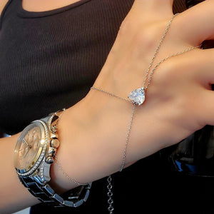 Heart Love Slave Bracelet Hand Chain Genuine 925 Sterling Silver