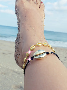 Solid 925 Sterling Silver Seashell Body Chain Adjustable Anklet