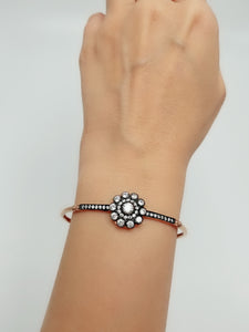 Diamond Handcrafted Round Bracelet Bangle | 925 Sterling Silver