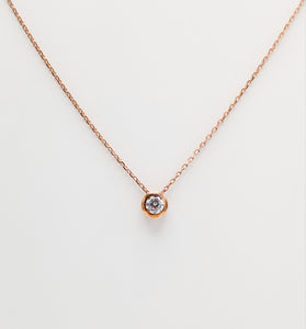 Clear  Zircon Round Adjustable Necklace| 925 Sterling Silver
