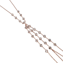 Clear Zirconia Three Strand Two Finger Adjustable Foot Chain, Barefoot,Anklet| 925 Sterling Silver