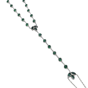 Emerald Green, Clear Waterway with Tulips Slave Bracelet Adjustable Hand Chain 925 Sterling Silver(have a look at other listings for more color options)