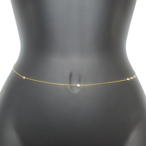 Mia Belly Chain Clear Zirconia Adjustable Body Chain Belly Chain Handcrafted 925 Sterling Silver