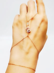 Clear Zircon Handcrafted Snake Slave Bracelet Adjustable Hand Chain| 925 Sterling Silver