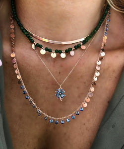 Rainbow Mystic Topaz and Dangle Coins Drop Zircon Handcrafted Necklace Solid 925 Sterling Silver Rose Gold,14K Gold,White Gold Option/s Available