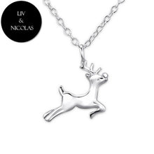 Solid 925 Sterling Silver Plain Deer Necklaces