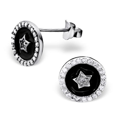 925 Sterling Silver Cubic Zircon Star Earrings