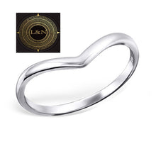 925 Sterling Silver V Ring for Little Finger midi Ring