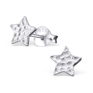 Solid 925 Sterling Silver Star Earrings