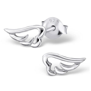 Solid 925 Sterling Silver Wing Earrings