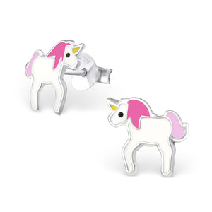 925 Sterling Silver Colorful Unicorn Earring For Children Hook or Stud Children Jewelry