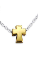 Genuine 925 Sterling Silver 14K Gold Plated E-Coat Cross Necklaces