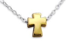 Genuine 925 Sterling Silver 14K Gold Plated E-Coat Cross Necklaces