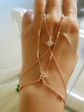 North Star Adjustable Slave Bracelet Hand Chain 925 Sterling Silver