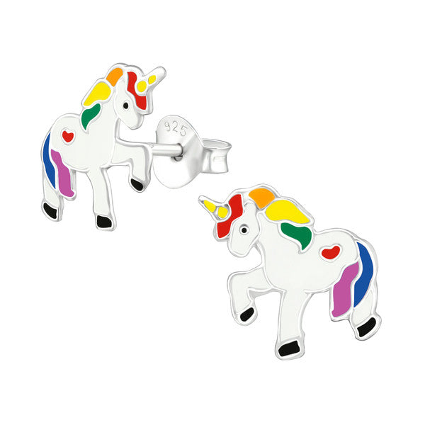 Colorful Unicorn Earring Stud| 925 Sterling Silver